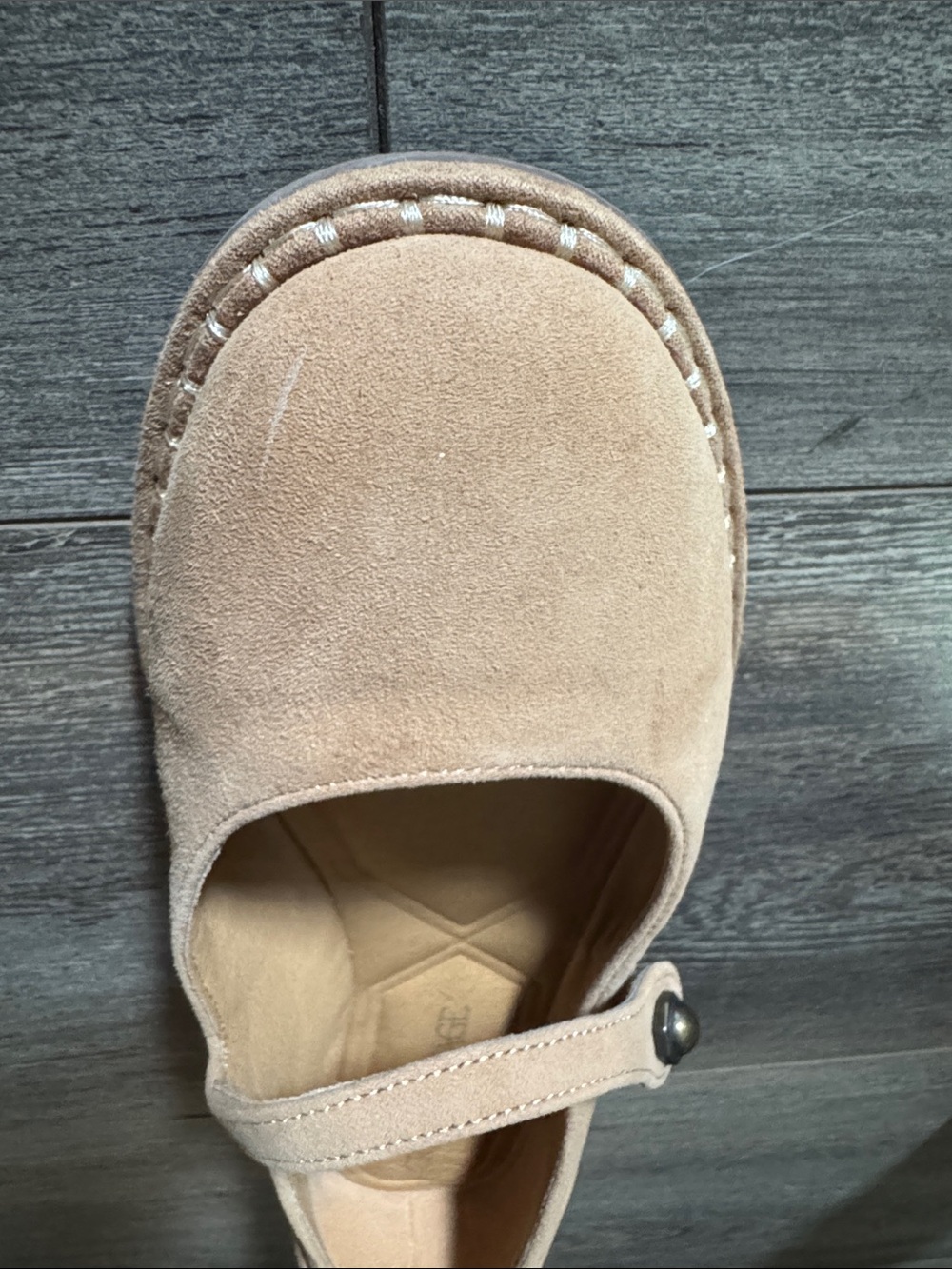 Crown Vintage Suede Mary Jane Flats in Beige - Picture 5 of 10